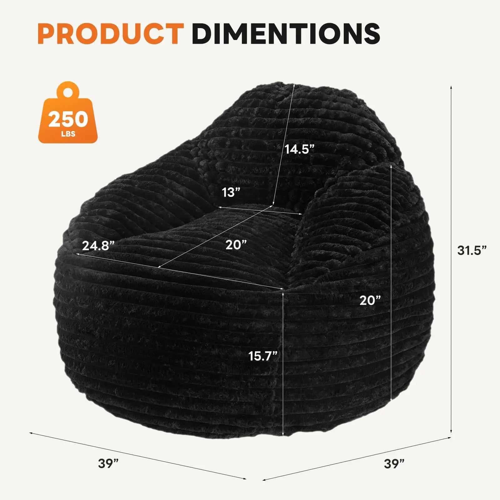 Plush Memory Foam Bean Bag
