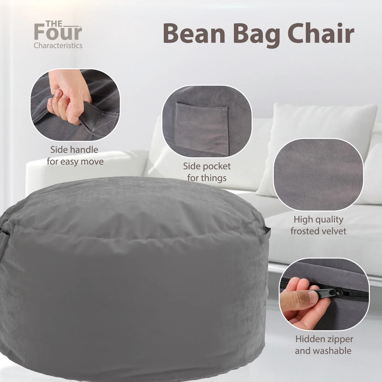 Oversized Foam Bean Bag Chair