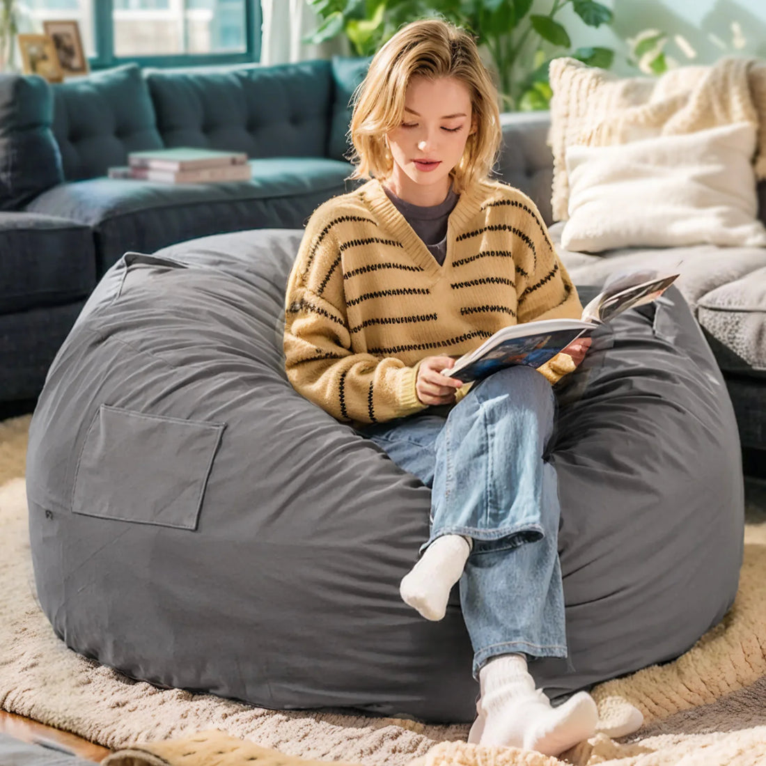 Oversized Foam Bean Bag Chair